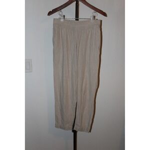 Old Navy Women's High Rise Straight Linen Blend Pants Oatmeal Beige XS